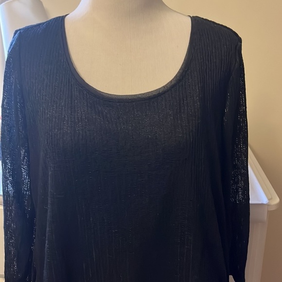 LC Lauren Conrad, black tunic, length top with side, ties and lace bottom, med - Picture 6 of 14
